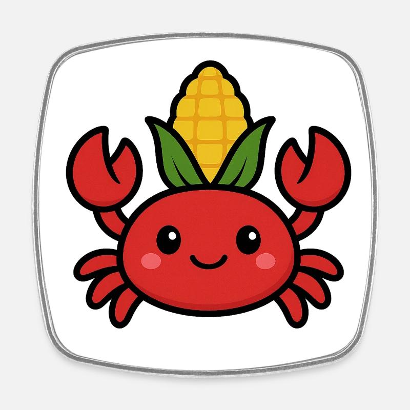 Corncrab - Square fridge magnet - white