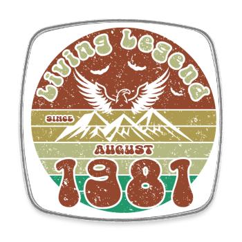 44th Birthday Living Legend since VIN 08/1981 - Square fridge magnet - white - Front