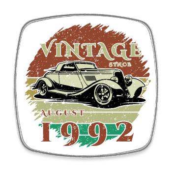 33. Geburtstag - Klassiker - Vintage since 08/1992 - Viereckiger Kühlschrankmagnet - Weiß - Vorne