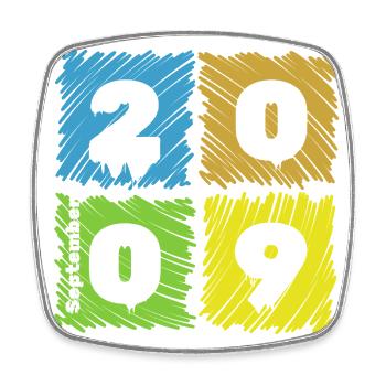 16. Geburtstag Farbige Patches since 09/2009 - Square fridge magnet - white - Front