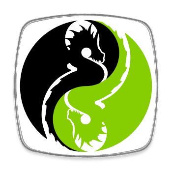 Dragon - Magnet carré - blanc - Devant