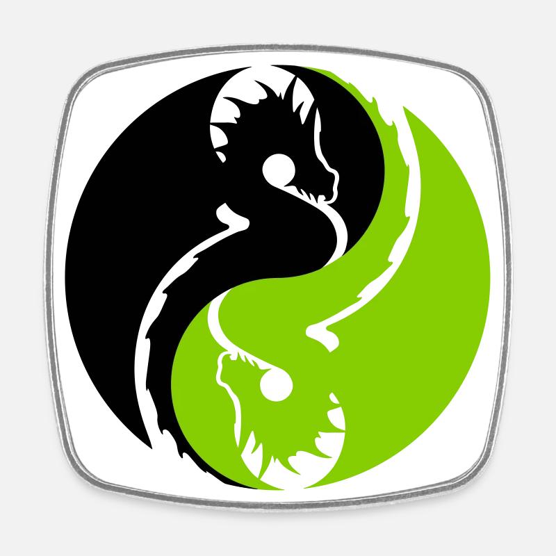 Dragon - Magnet carré - blanc