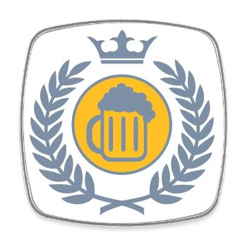 Lorbeerkranz (Bier) 02 - Viereckiger Kühlschrankmagnet - Weiß - Vorne