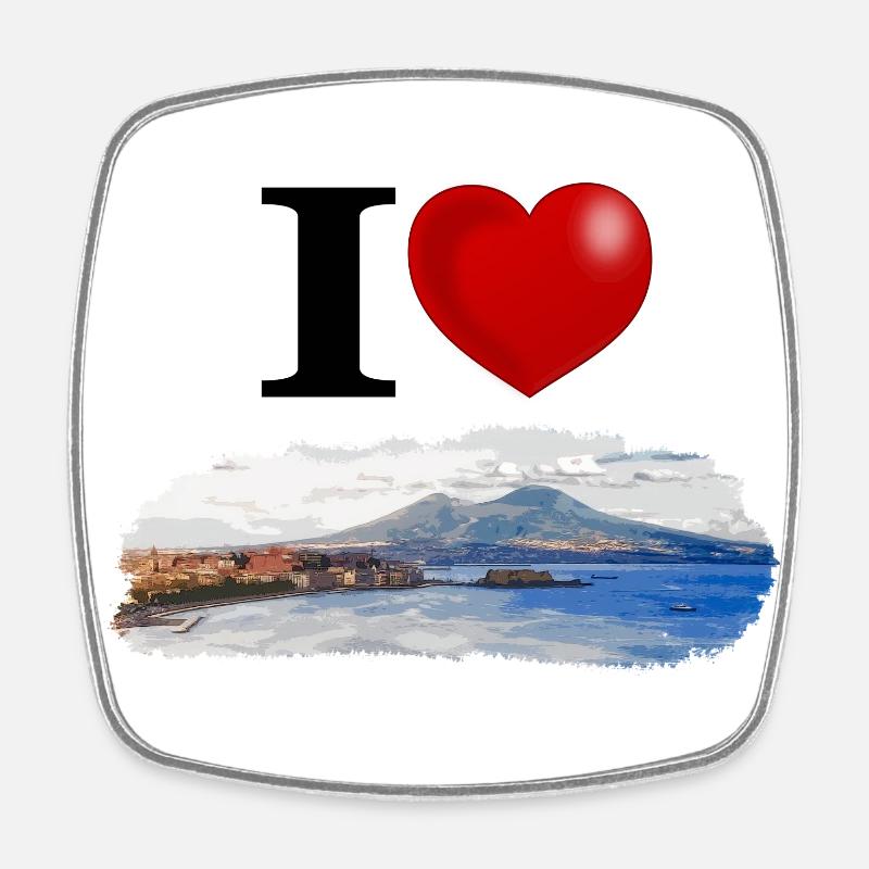 J'aime Naples - Magnet carré - blanc