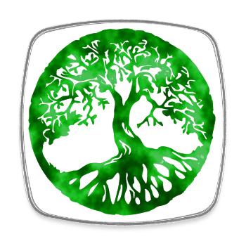 tree of life green - Viereckiger Kühlschrankmagnet - Weiß - Vorne
