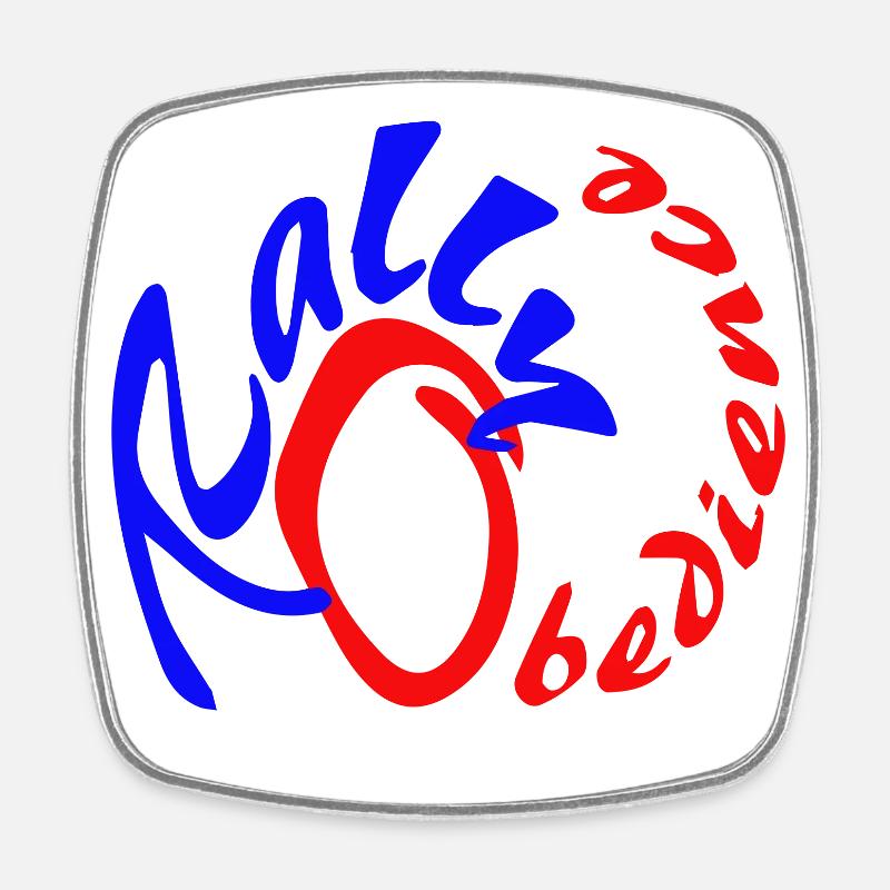 Conception d'obéissance de rallye pour le sport canin avec chien - Magnet carré - blanc