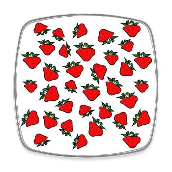 Erdbeeren, Erdbeeren. - Viereckiger Kühlschrankmagnet - Weiß - Vorne