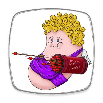 CupidBean - Square fridge magnet - white - Front