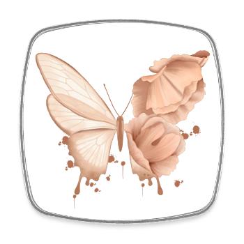 Schmetterling - Viereckiger Kühlschrankmagnet - Weiß - Vorne
