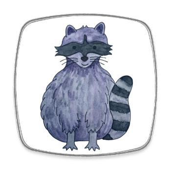 raton laveur mignon - Magnet carré - blanc - Devant