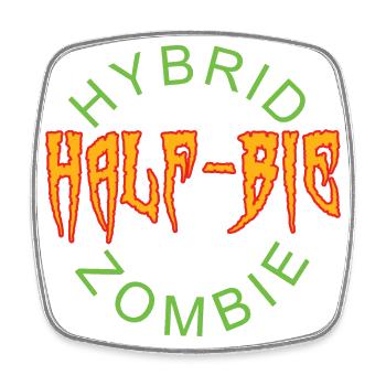 Half-Bie Hybrid Zombie - Half Human Half Zombie 2. - Square fridge magnet - white - Front