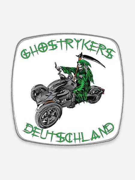 Ghostryker Germany Green - Square fridge magnet - white