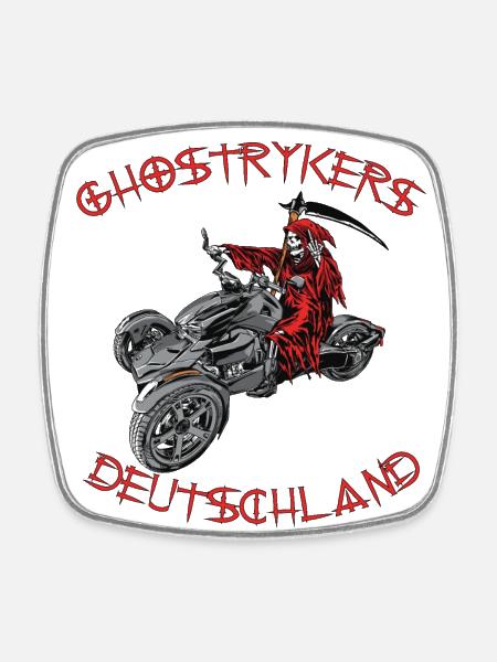 Ghostryker Germany Red - Square fridge magnet - white