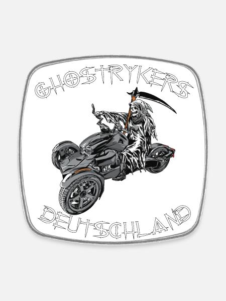 Ghostryker Germany White - Square fridge magnet - white