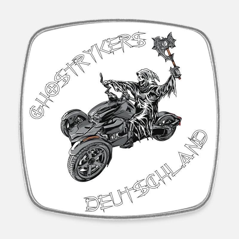 Ghostryker 2 Germany White - Square fridge magnet - white