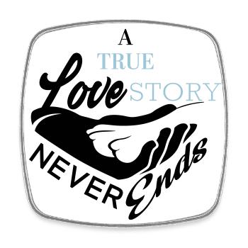 Dog's Paw Love Story - Square fridge magnet - white - Front