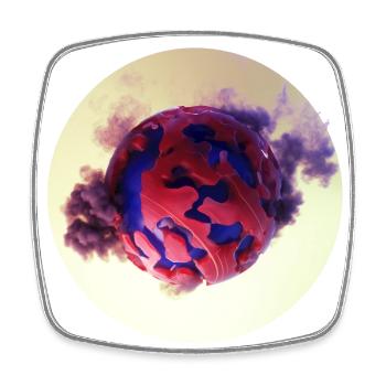 Purple Earth - Viereckiger Kühlschrankmagnet - Weiß - Vorne