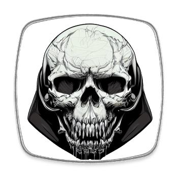 Evil skull Art - Square fridge magnet - white - Front