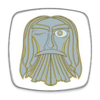 The Norse God Odin - Square fridge magnet - white - Front