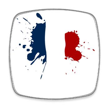 France Flag Stain Design - Square fridge magnet - white - Front
