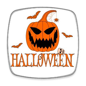 Halloween Orange - Viereckiger Kühlschrankmagnet - Weiß - Vorne