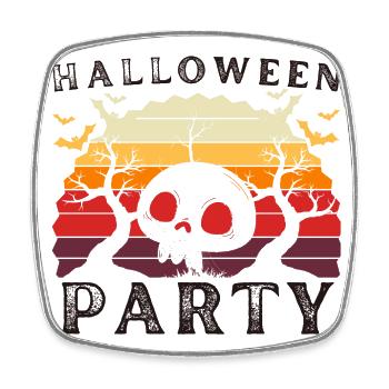 Halloween Party - Magnet carré - blanc - Devant