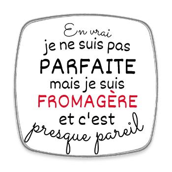 En vrai Pas Paraie Mais Fromagère - Magnet carré - blanc - Devant