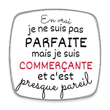 In real Not Perfect But Trader - Square fridge magnet - white - Front