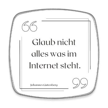 Weisheiten aus dem Internet - Viereckiger Kühlschrankmagnet - Weiß - Vorne