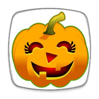 Halloween-Kürbis – Lächelnd - Viereckiger Kühlschrankmagnet - Weiß - Vorne