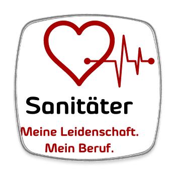 Sanitäter - Viereckiger Kühlschrankmagnet - Weiß - Vorne