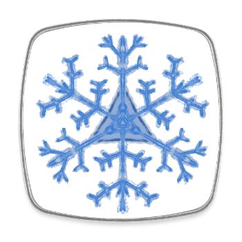 Schneeflocke Design Pulli, Wintermotiv, Eiskristal - Viereckiger Kühlschrankmagnet - Weiß - Vorne