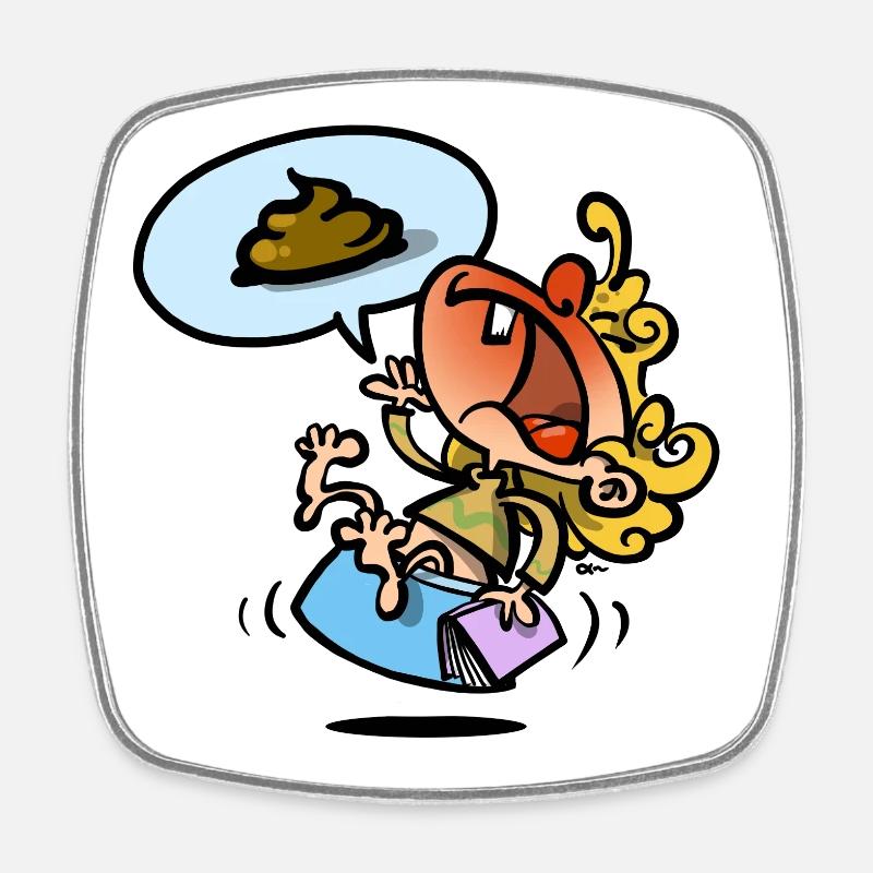 Kacka made 1 - Square fridge magnet - white