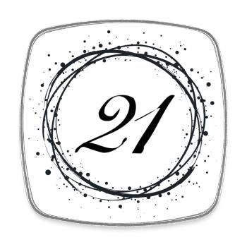 21 - Square fridge magnet - white - Front