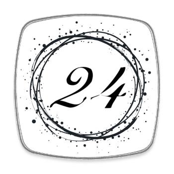 24 - Square fridge magnet - white - Front