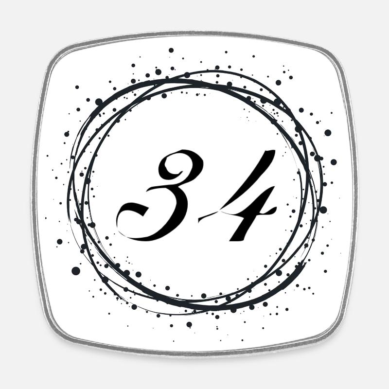 34 - Square fridge magnet - white