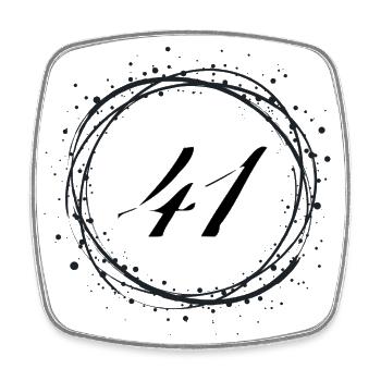 41 - Square fridge magnet - white - Front