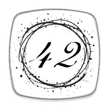 42 - Square fridge magnet - white - Front