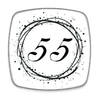 55 - Viereckiger Kühlschrankmagnet - Weiß - Vorne