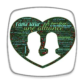 Valentine jour WordArt typography - Magnet carré - blanc - Devant