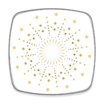 Star Mandala Gold - a sunny yoga motif - Square fridge magnet - white - Front