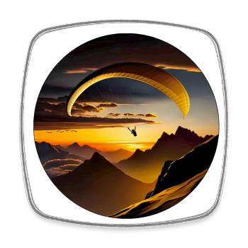 Paragliding in the mountains - Square fridge magnet - white - Front
