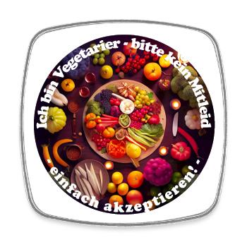 Vegetarier brauchen ausgeglichene Ernährung - Viereckiger Kühlschrankmagnet - Weiß - Vorne