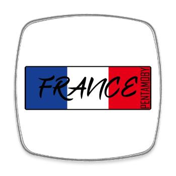FRANKREICH FRANCE FLAGGE BAND ABZEICHEN - Viereckiger Kühlschrankmagnet - Weiß - Vorne