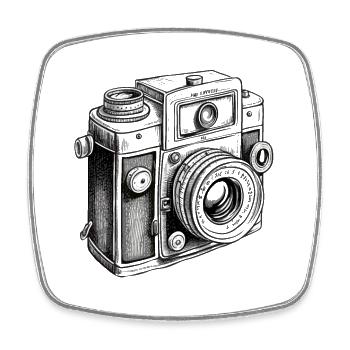 Shutterbug - Viereckiger Kühlschrankmagnet - Weiß - Vorne