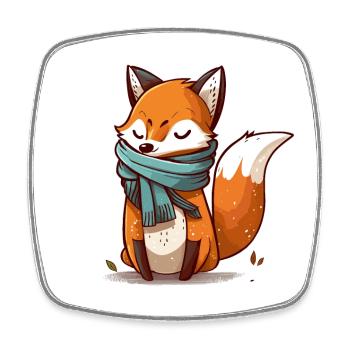Fancy Fox - Square fridge magnet - white - Front