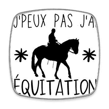 J Peux pas j ai équitation - Magnet carré - blanc - Devant