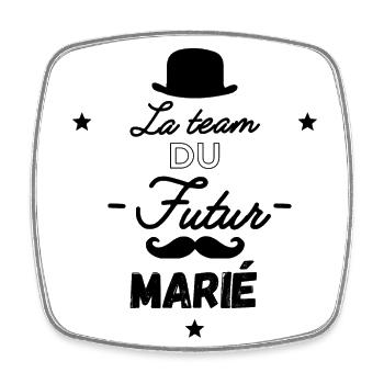 La team du futur marié - Magnet carré - blanc - Devant