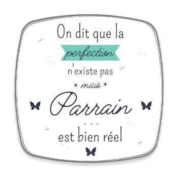 Parrain est bien réel - Magnet carré - blanc - Devant