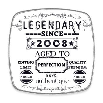 Aged to perfection 2008 vintage - Magnet carré - blanc - Devant